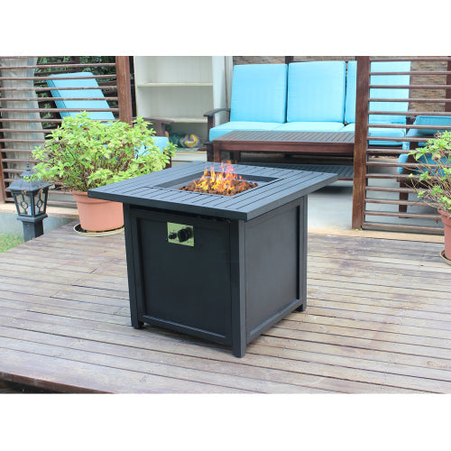 Brown Upland 30�Slat Top Gas Fire Pit Table